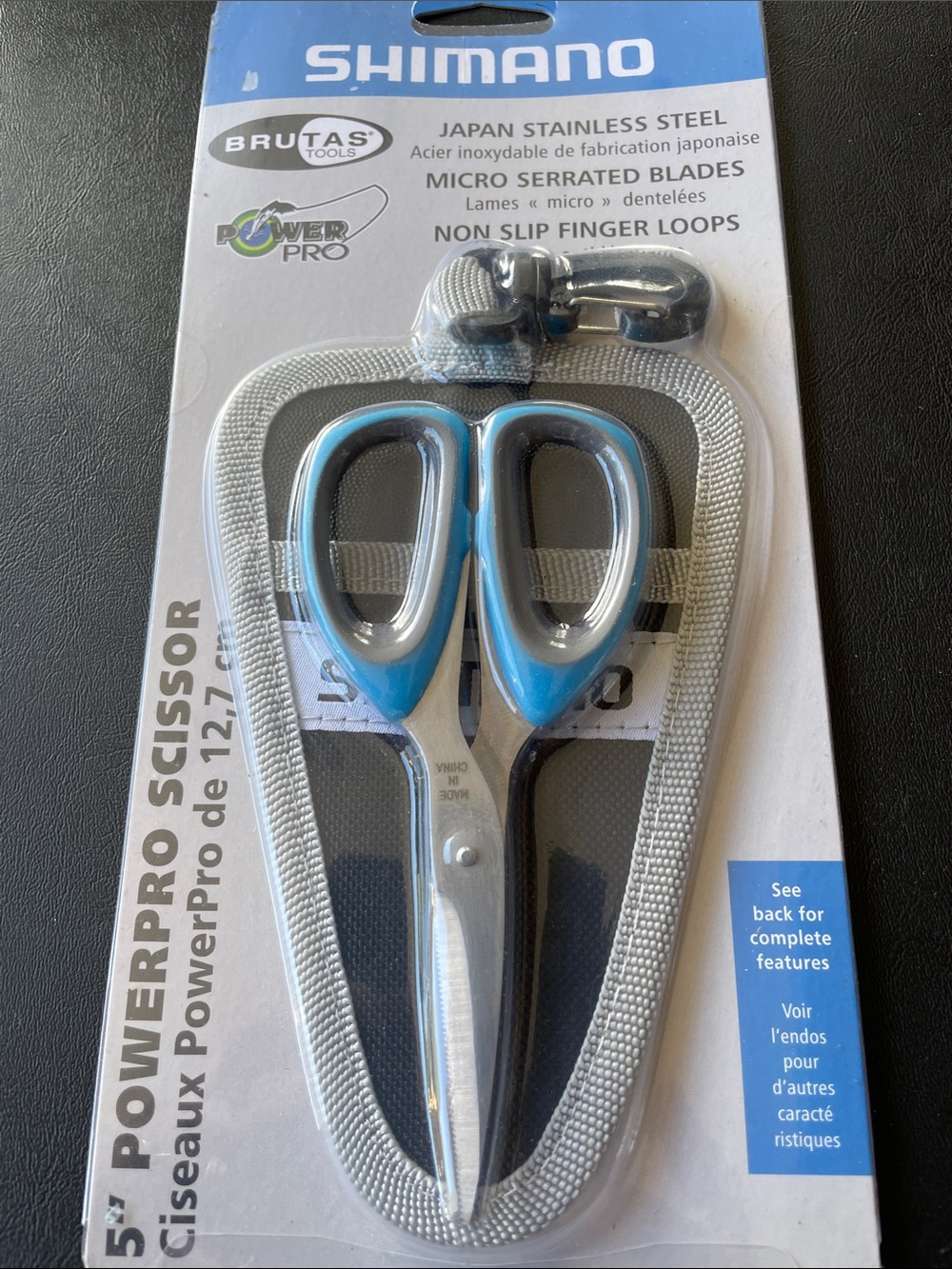 SHIMANO Blue PowerPro 5" Scissors - Stainless Steel